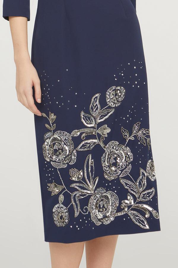 Js Collections Delilah Beaded Detail Dress Navy
