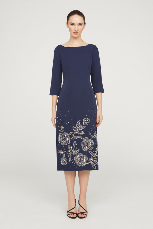 js collections Delilah Beaded Detail Dress Navy