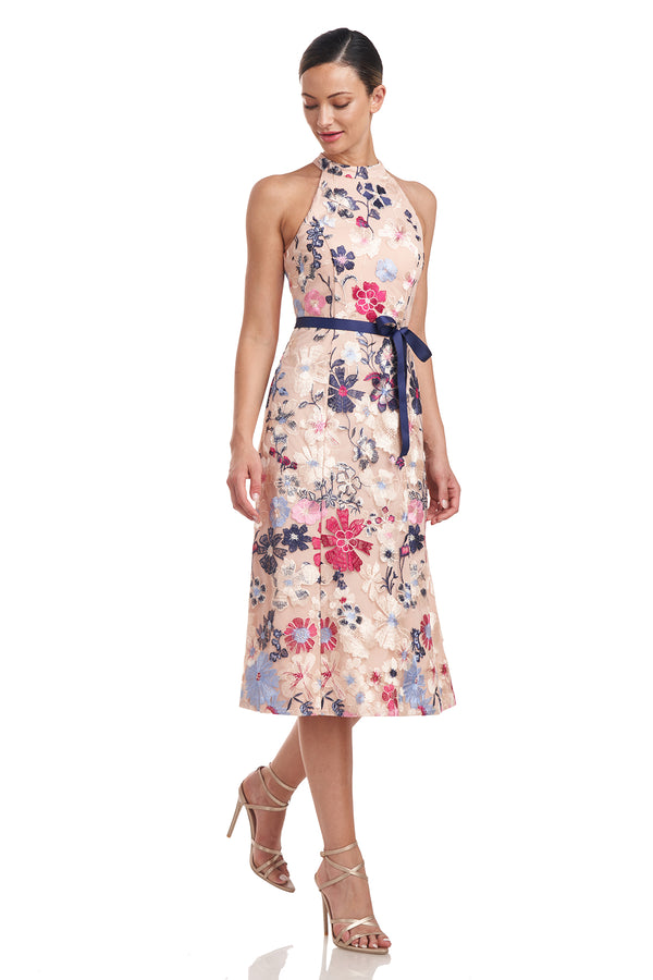 Js Collections Eleanor Tea Dress Rose Gold Multi