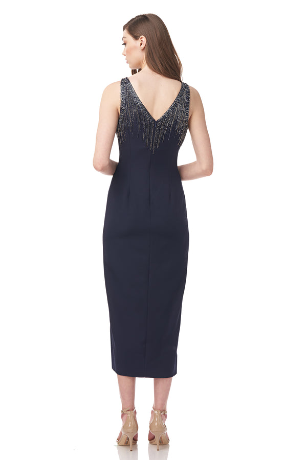 Js Collections Elsa Boat Neck Tea Length Dress