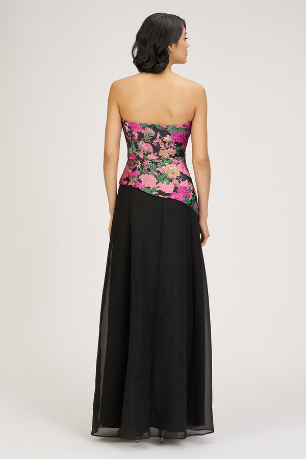 Js Collections Genesis Strapless Gown Black Multi
