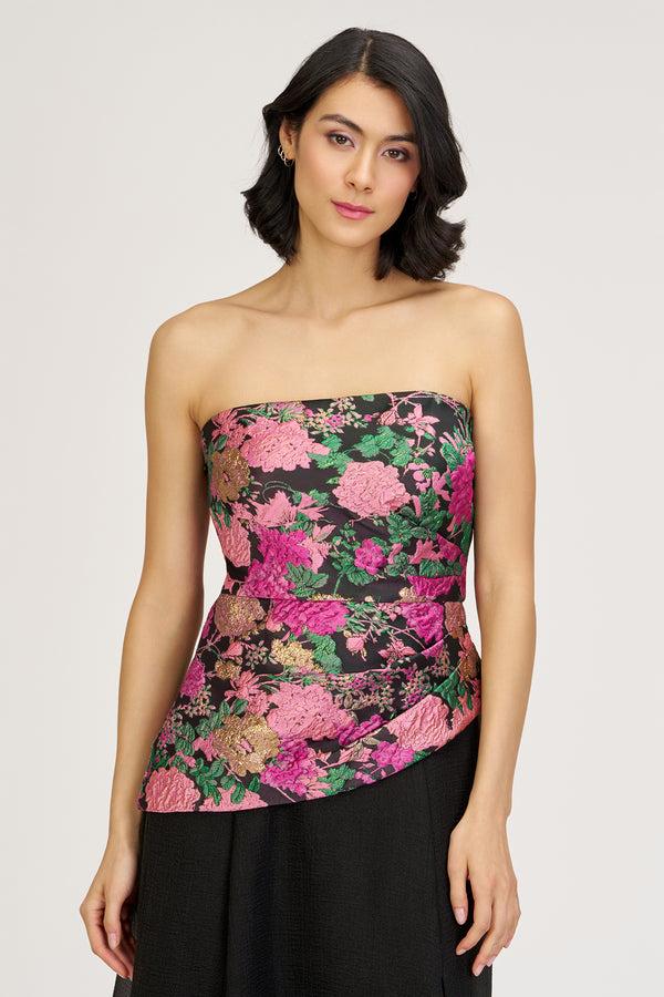 Js Collections Genesis Strapless Gown Black Multi