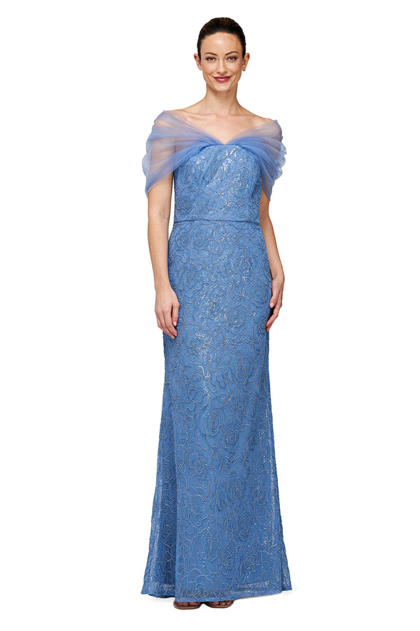 js collections Isa Mermaid Gown Deep Slate