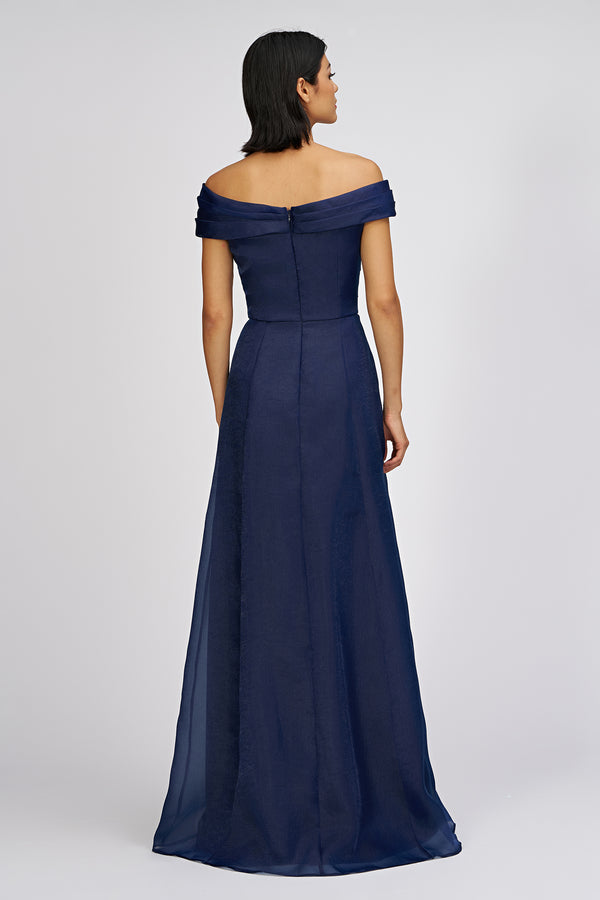 Js Collections Isadora Organza Gown Navy