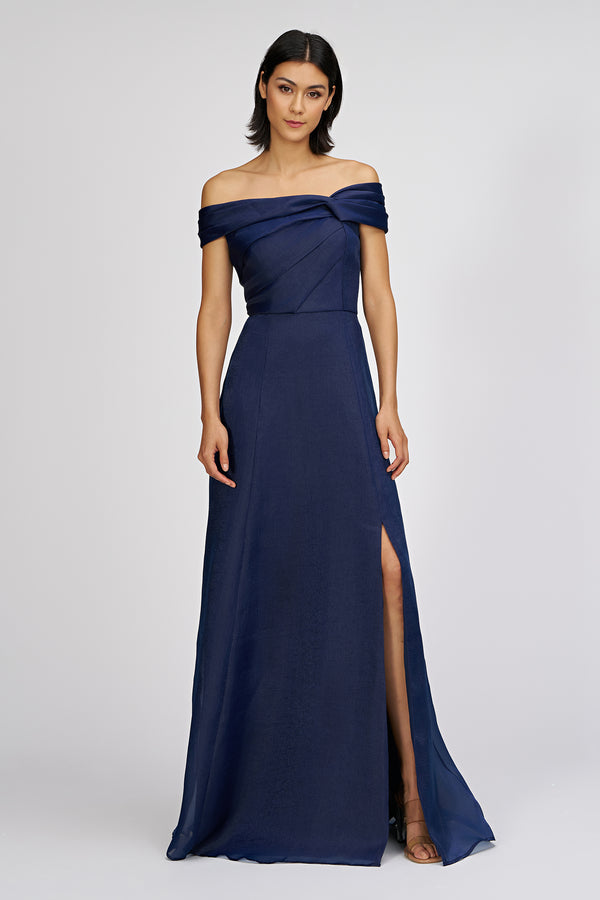 js collections Isadora Organza Gown Navy