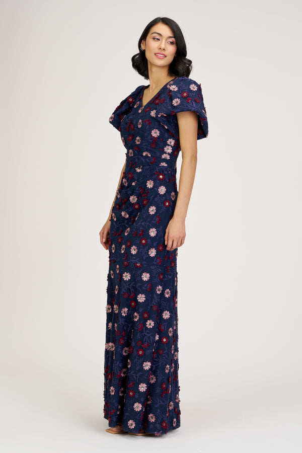 Js Collections Jade Mermaid Gown Navy Multi
