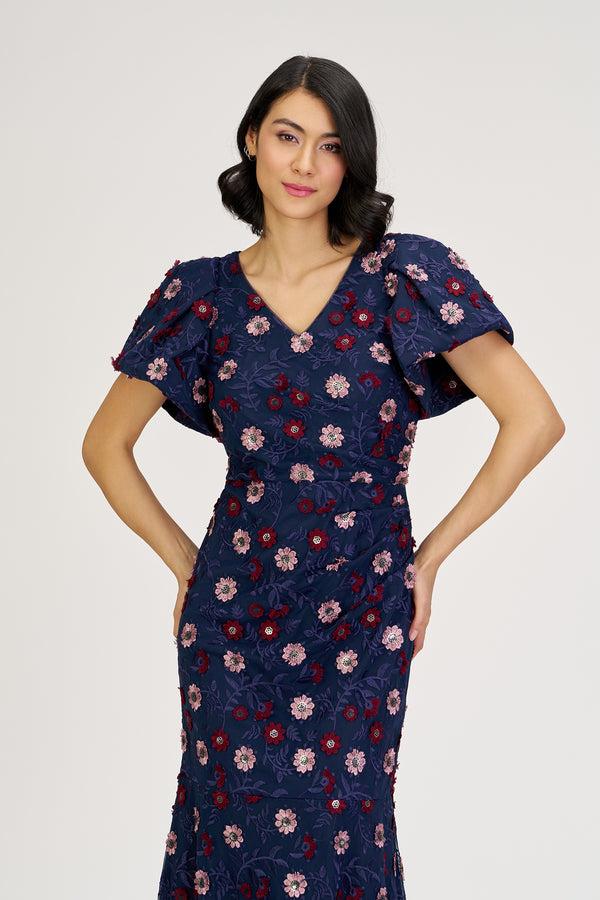 Js Collections Jade Mermaid Gown Navy Multi