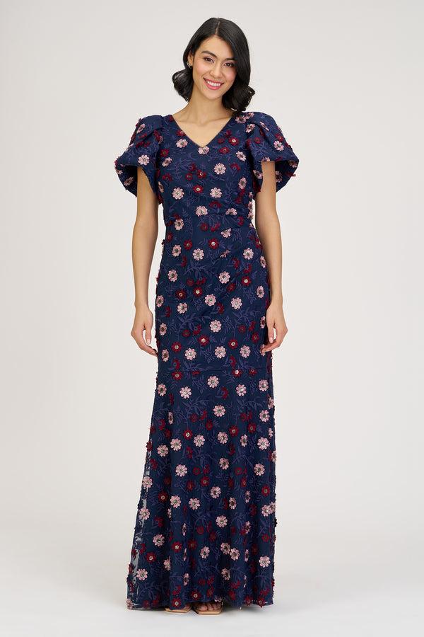 js collections Jade Mermaid Gown Navy Multi