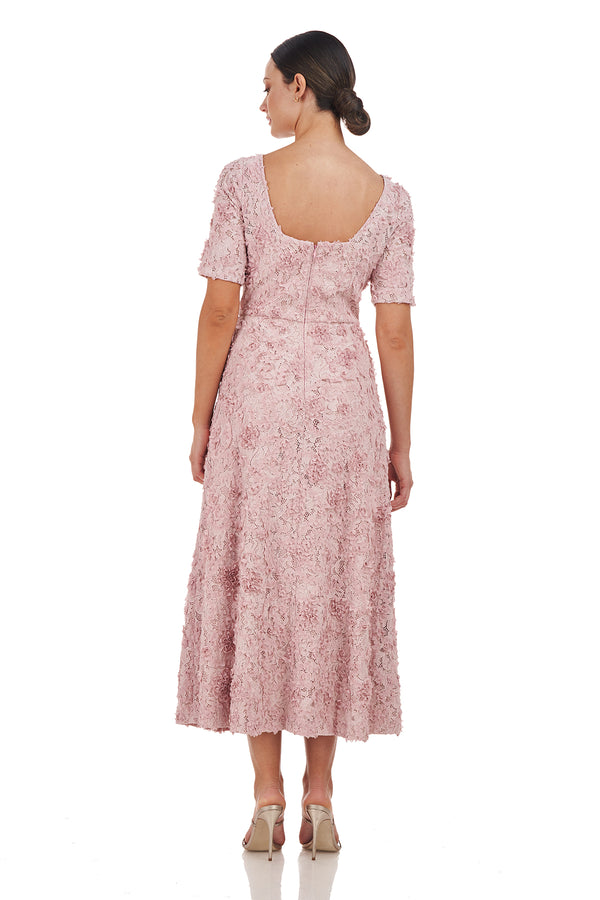 Js Collections Jenni Lace Tea Length Dress Lilac