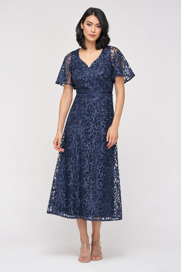 js collections Jess Cocktail Dress Navy
