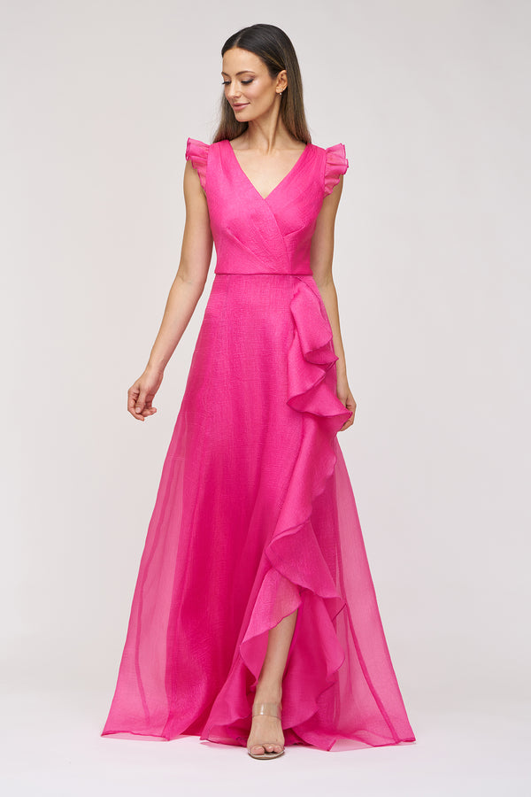 js collections Julie Organza Gown Berry