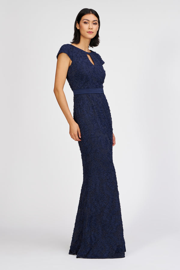 Js Collections Leigh Keyhole Mermaid Gown Navy