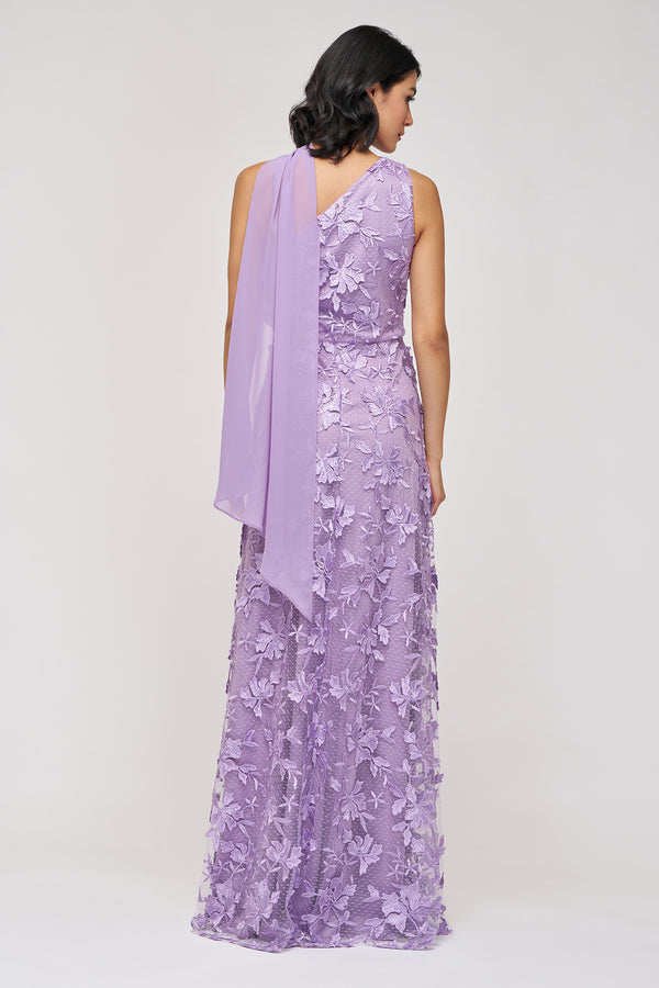 Js Collections Nola Chiffon Drape Gown Lilac