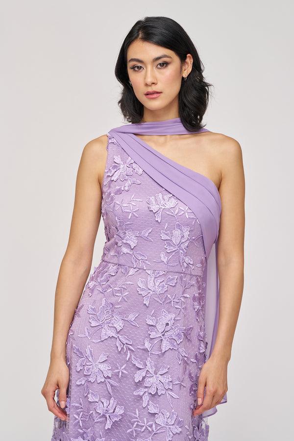 Js Collections Nola Chiffon Drape Gown Lilac