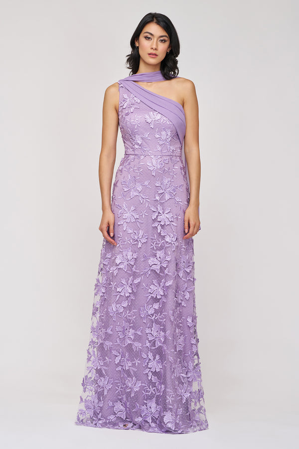 js collections Nola Chiffon Drape Gown Lilac