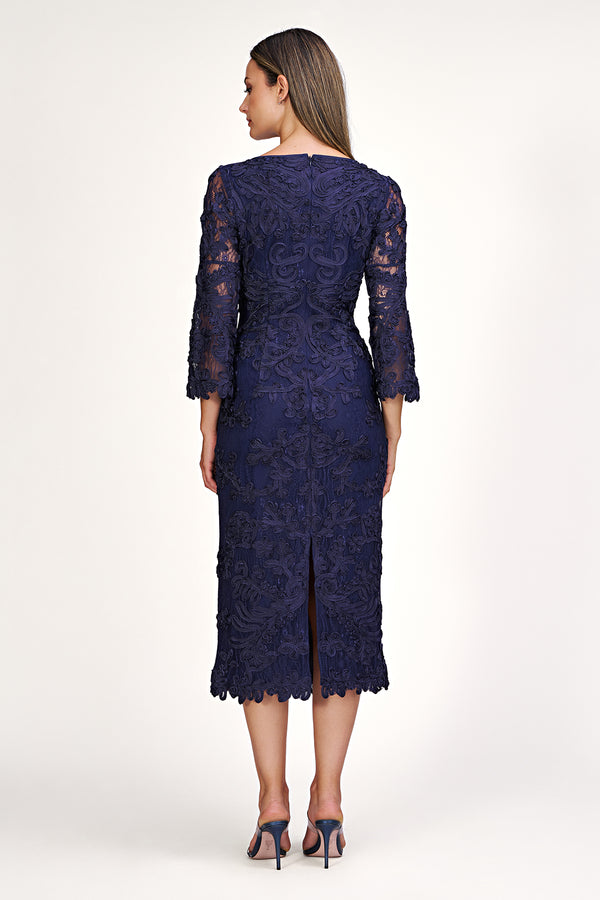 Js Collections Perla Soutache Midi Navy