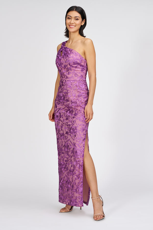 Js Collections Samantha Column Gown Violet Rose