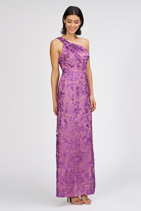 js collections Samantha Column Gown Violet Rose