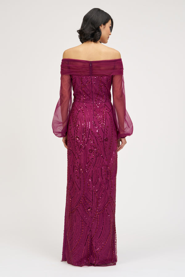Js Collections Savannah Column Gown Raspberry