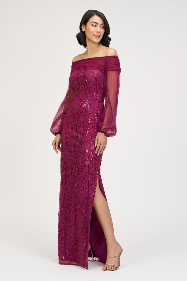 Js Collections Savannah Column Gown Raspberry