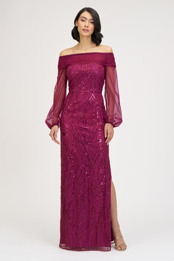 js collections Savannah Column Gown Raspberry