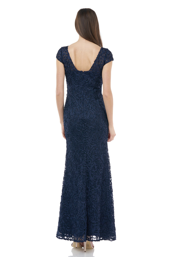 Js Collections Soutache Mermaid Gown Navy