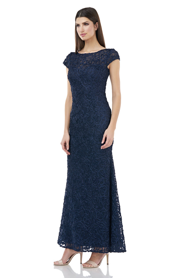 Js Collections Soutache Mermaid Gown Navy