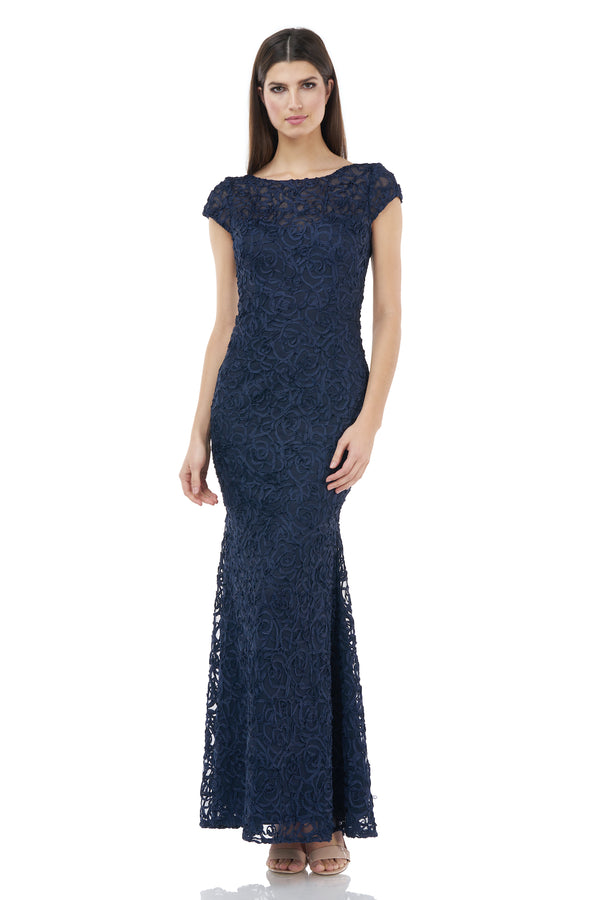 js collections Soutache Mermaid Gown Navy