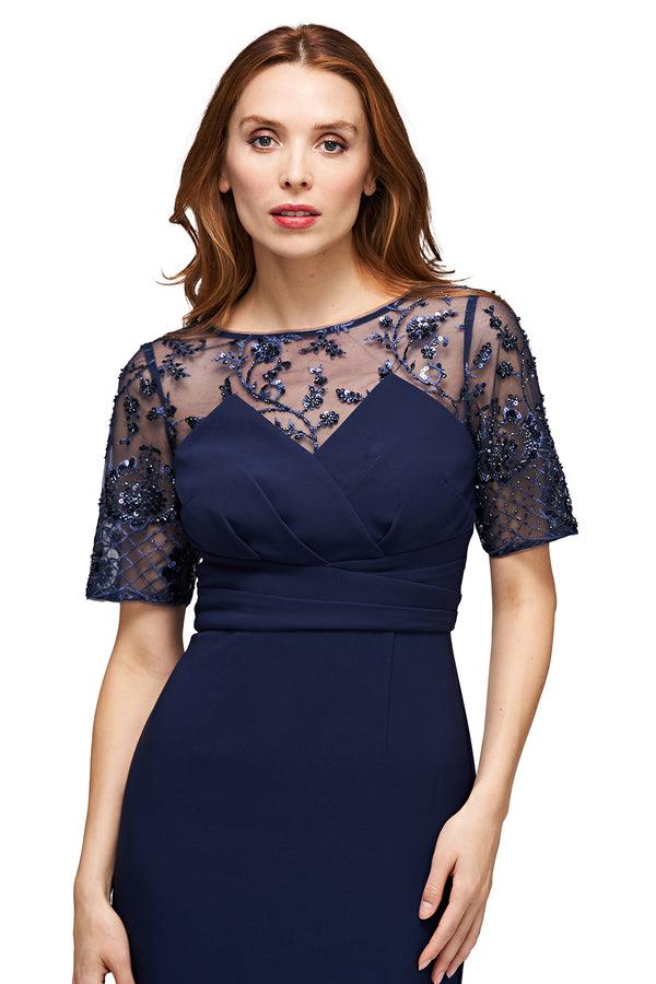 Js Collections Vanessa Column Gown Navy
