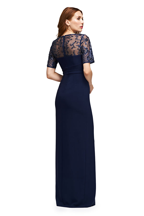 Js Collections Vanessa Column Gown Navy