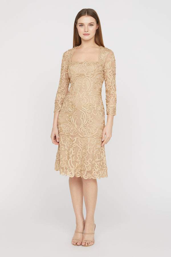 js collections Violette Soutache Dress Gold