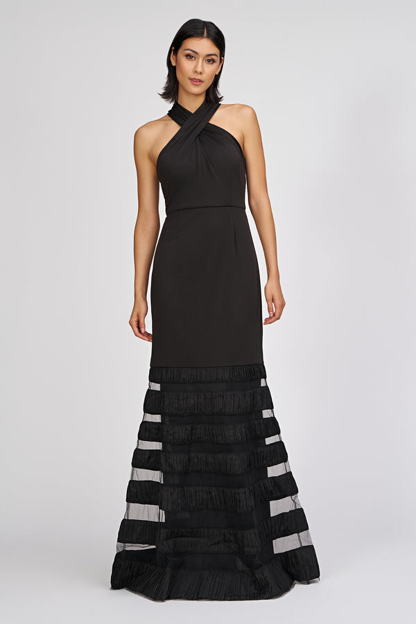 js collections Willa Halter Gown Black