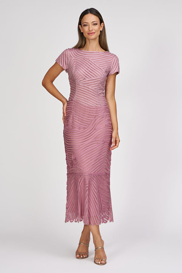 js collections Julianna Ombre Soutache Dress Multi Pink