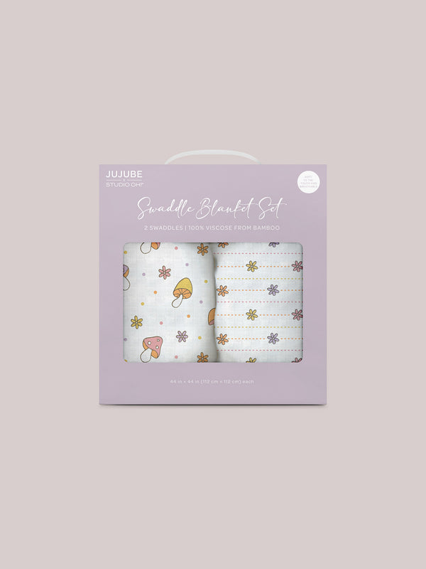 ju ju be 2-Pack Square Swaddle Blanket Set - Mushy Love