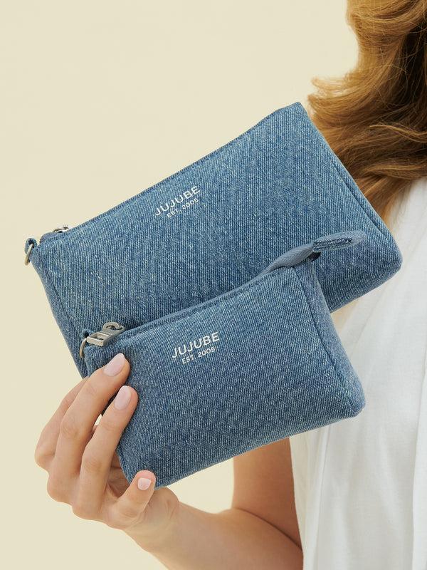 Ju Ju Be 3-piece Pouch Clutch Purse Set - Denim & Daisies