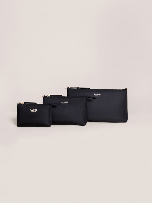 ju ju be 3-Piece Pouch Clutch Purse Set - Black