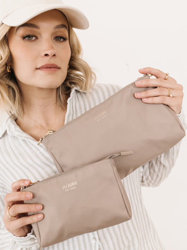 Ju Ju Be 3-Piece Pouch Clutch Purse Set - Taupe