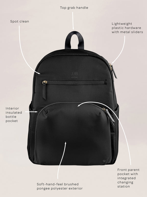 Ju Ju Be Deluxe Backpack Diaper Bag - Black