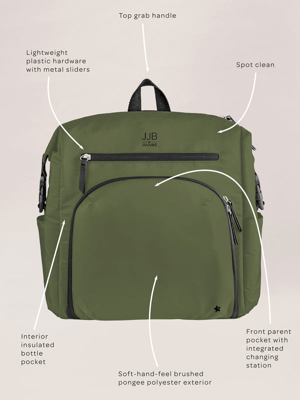 Ju Ju Be Modern Backpack Diaper Bag - Olive
