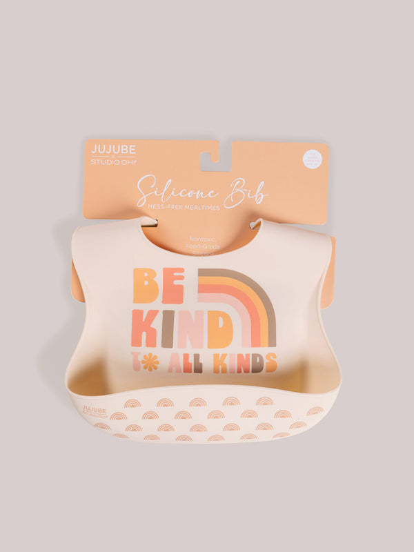 ju ju be Silicone Bib - Be Kind Rainbows
