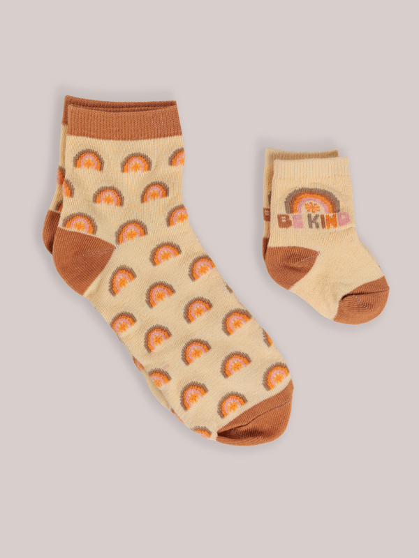 Ju Ju Be Mama & Me Matching Socks Set - Be Kind Rainbows