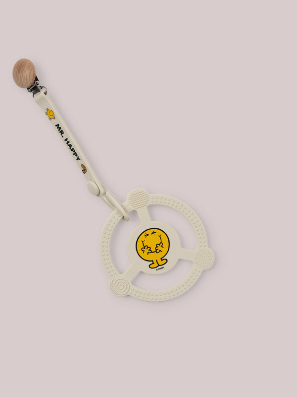 Ju Ju Be Silicone Teether Ring & Detachable Clip - Mr. Happy™
