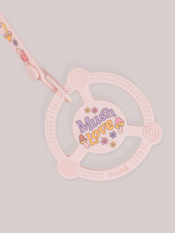 Ju Ju Be Silicone Teether Ring & Detachable Clip - Mushy Love
