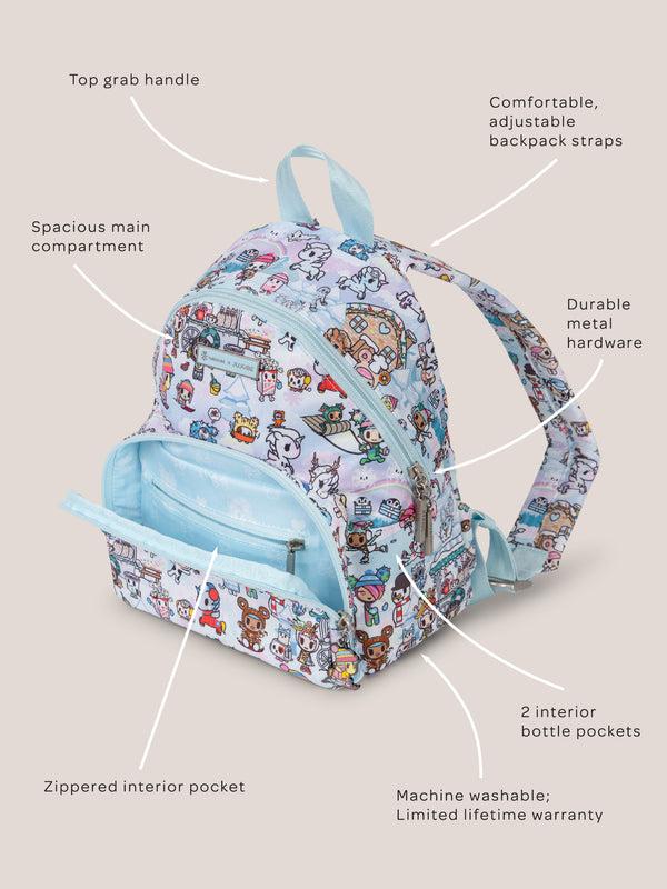 Ju Ju Be Tokidoki Snow Day Everyday Mini Small Diaper Bag Backpack — Ice Blue