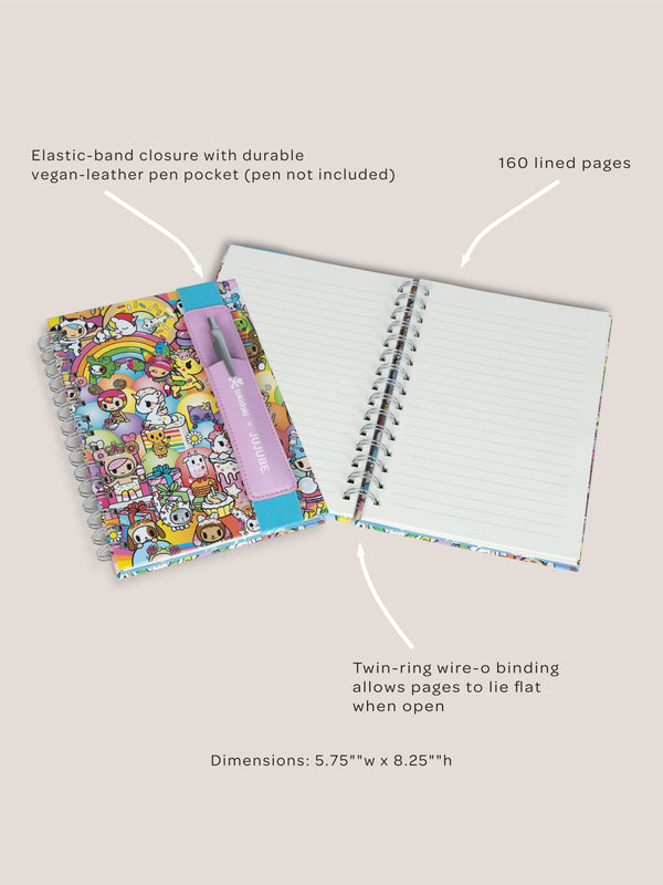 Ju Ju Be Tokidoki Spiral Oliver Notebook With Reusable Pen Pocket - 20th Anniversary Celebration