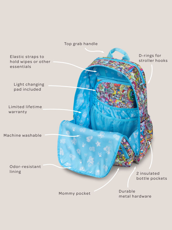 Ju Ju Be Tokidoki Zealous Diaper Bag Backpack - 20th Anniversary Celebration