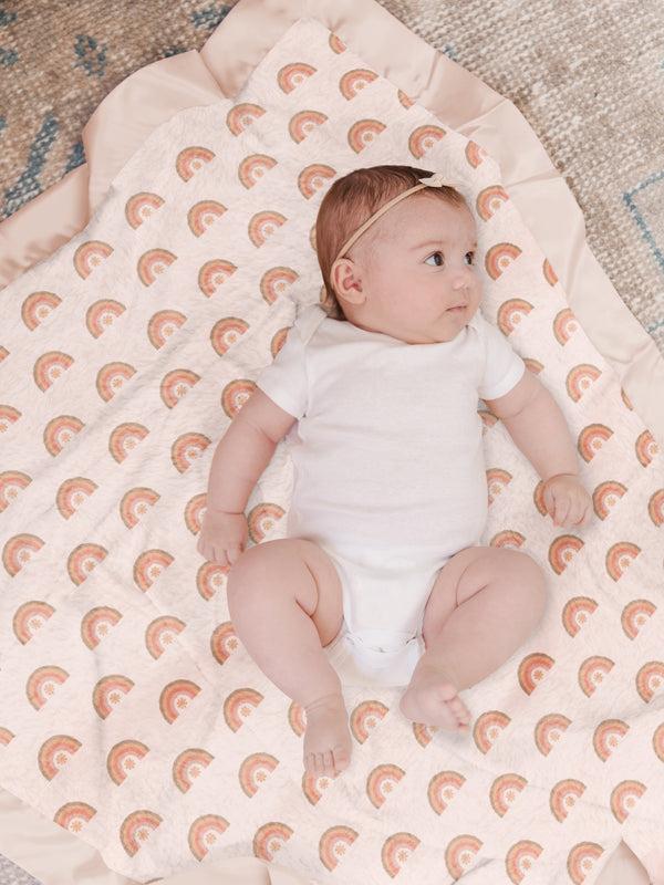 Ju Ju Be Ultra-Soft Thick Reversible Baby Blanket - Be Kind Rainbows