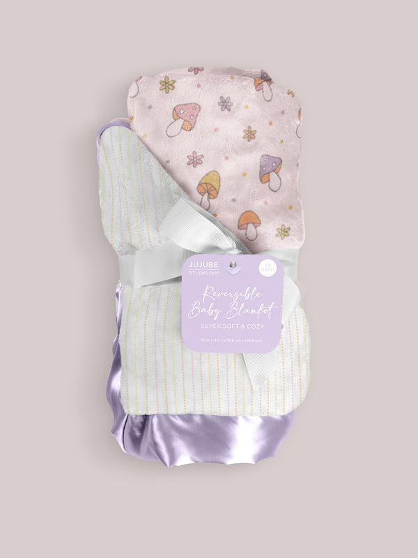 ju ju be Ultra-Soft Thick Reversible Baby Blanket - Mushy Love
