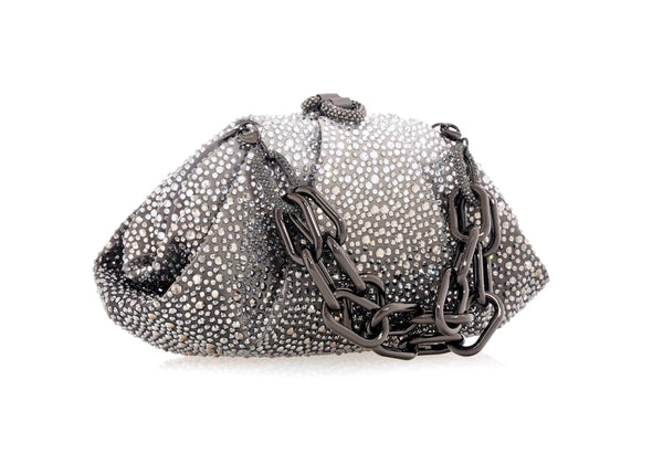 Judith Leiber Gemma Crystal Caviar Platinum Gradient