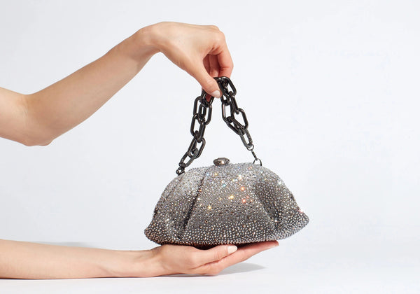 judith leiber Gemma Crystal Caviar Platinum Gradient